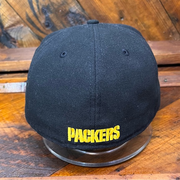 Men’s Flat-bill GB Packers Hat - 7 & 3/8 - Black - Picture 3 of 6